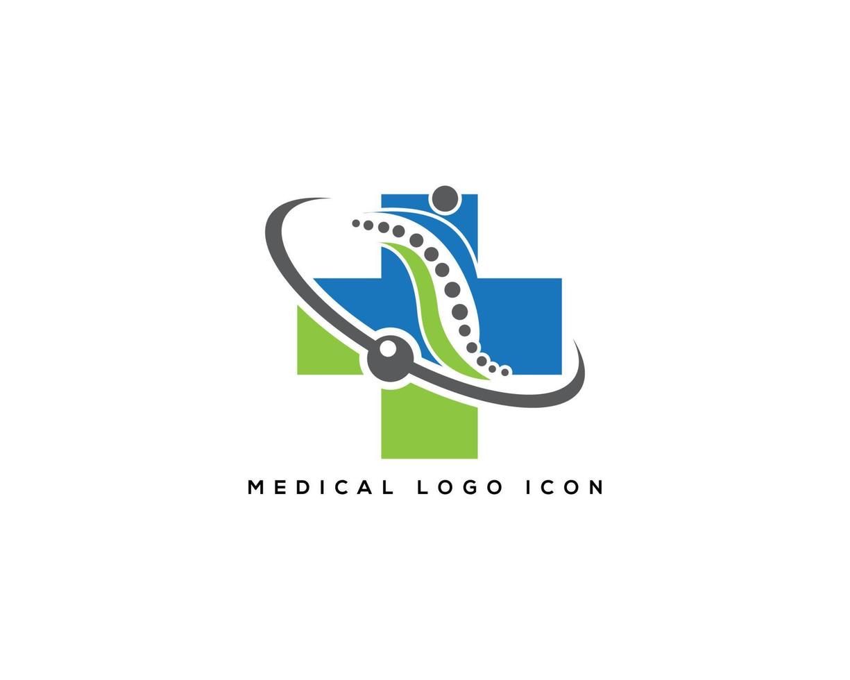 modèle d'illustration vectorielle de symbole d'icône de logo de soins de santé médicaux humains. vecteur pro