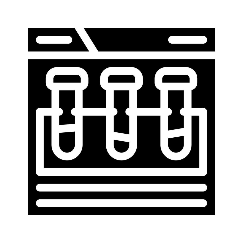 test de laboratoire expérience en ligne glyphe icône illustration vectorielle vecteur