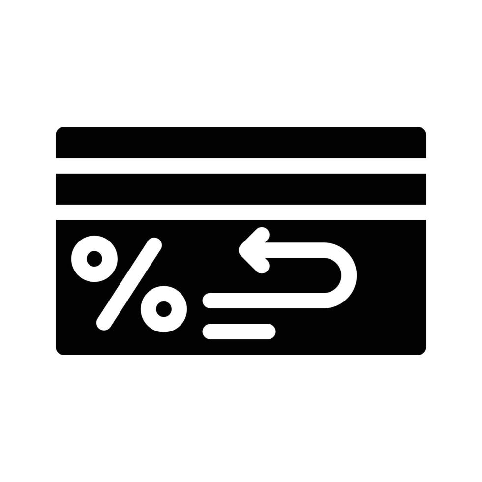 illustration vectorielle d'icône de glyphe de pourcentage de cashback de carte bancaire vecteur