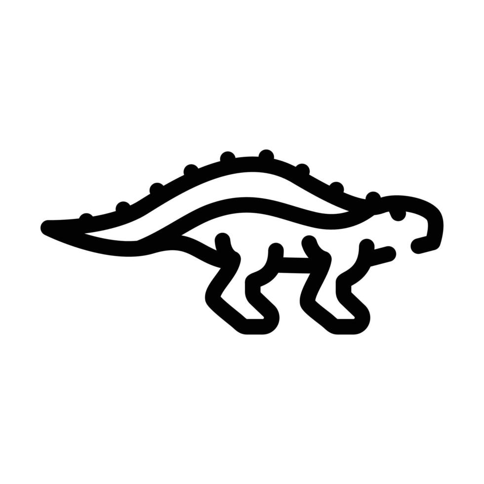 gastonia dinosaure ligne icône illustration vectorielle signe vecteur