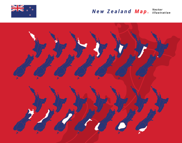 Nouvelle-Zélande carte vectorielle Illustration vecteur