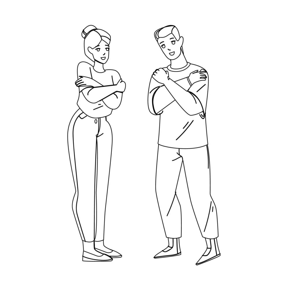 homme et femme se serrant dans ses bras avec vecteur d'expression