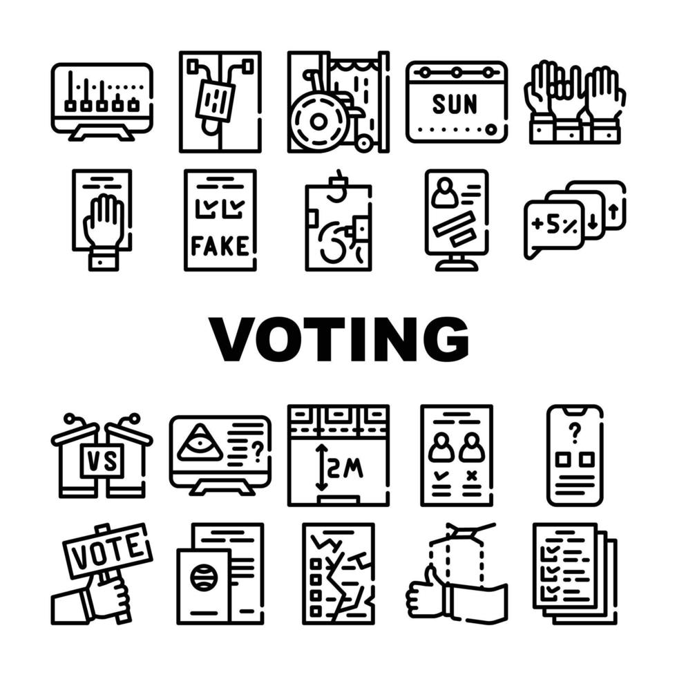 collection d'icônes de vote et d'élections set vector