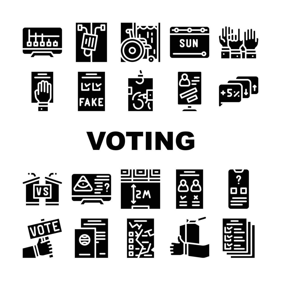 collection d'icônes de vote et d'élections set vector