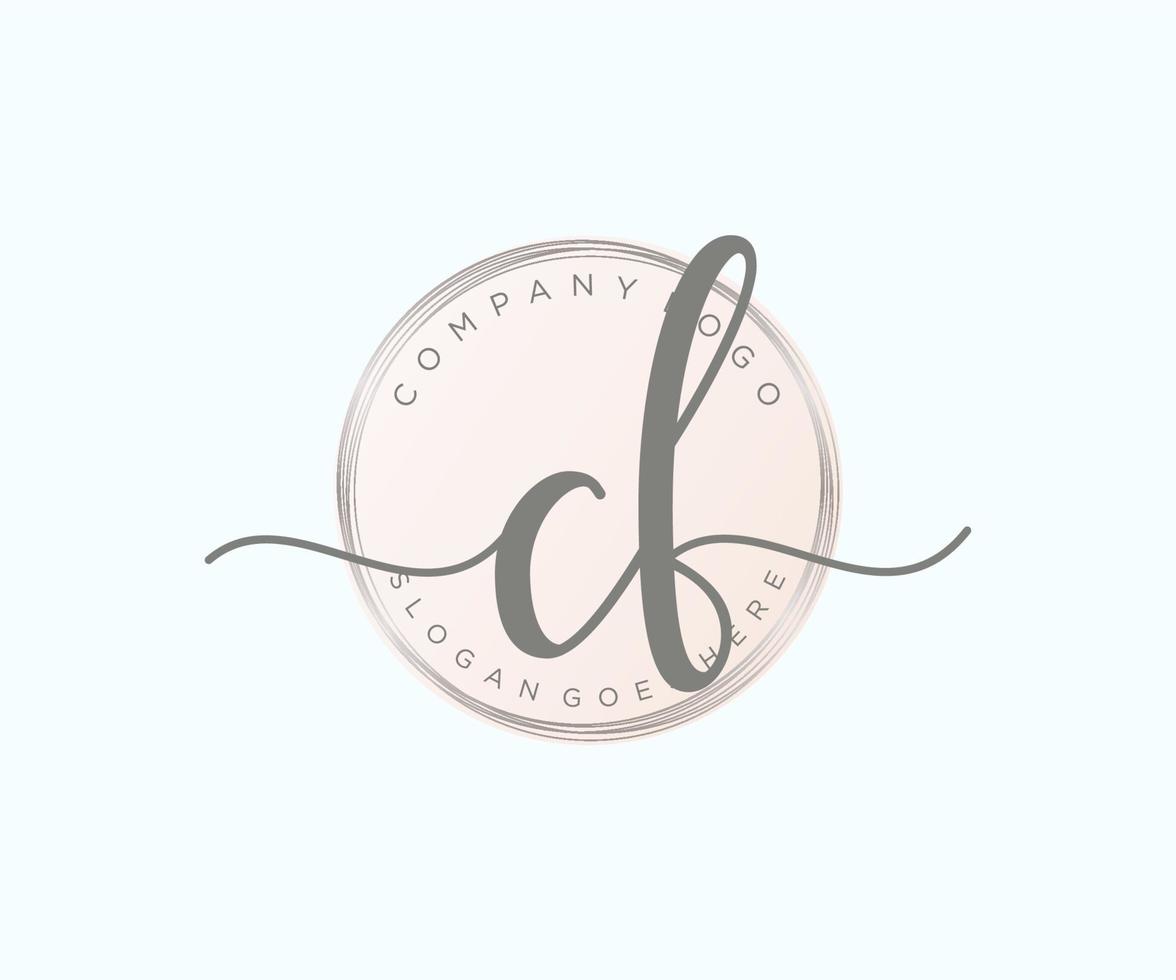initiale cf logo féminin. utilisable pour les logos nature, salon, spa, cosmétique et beauté. élément de modèle de conception de logo vectoriel plat.