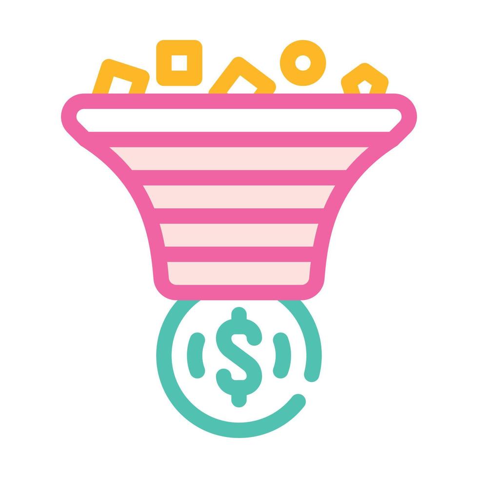 illustration vectorielle de l'icône de couleur de l'argent de filtration du trafic publicitaire vecteur