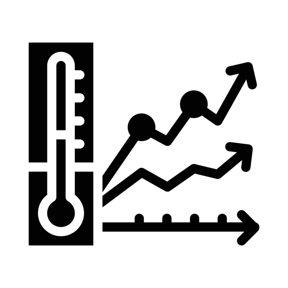 illustration de symbole de vecteur d'icône de glyphe de réchauffement climatique