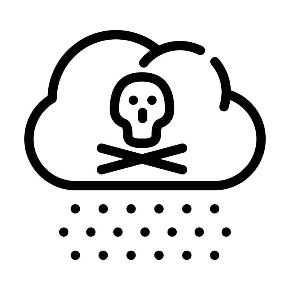 pluie acide ligne icône vecteur symbole illustration