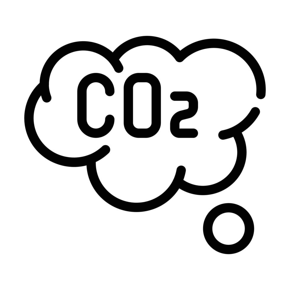 co2 nuage ligne icône vecteur symbole illustration