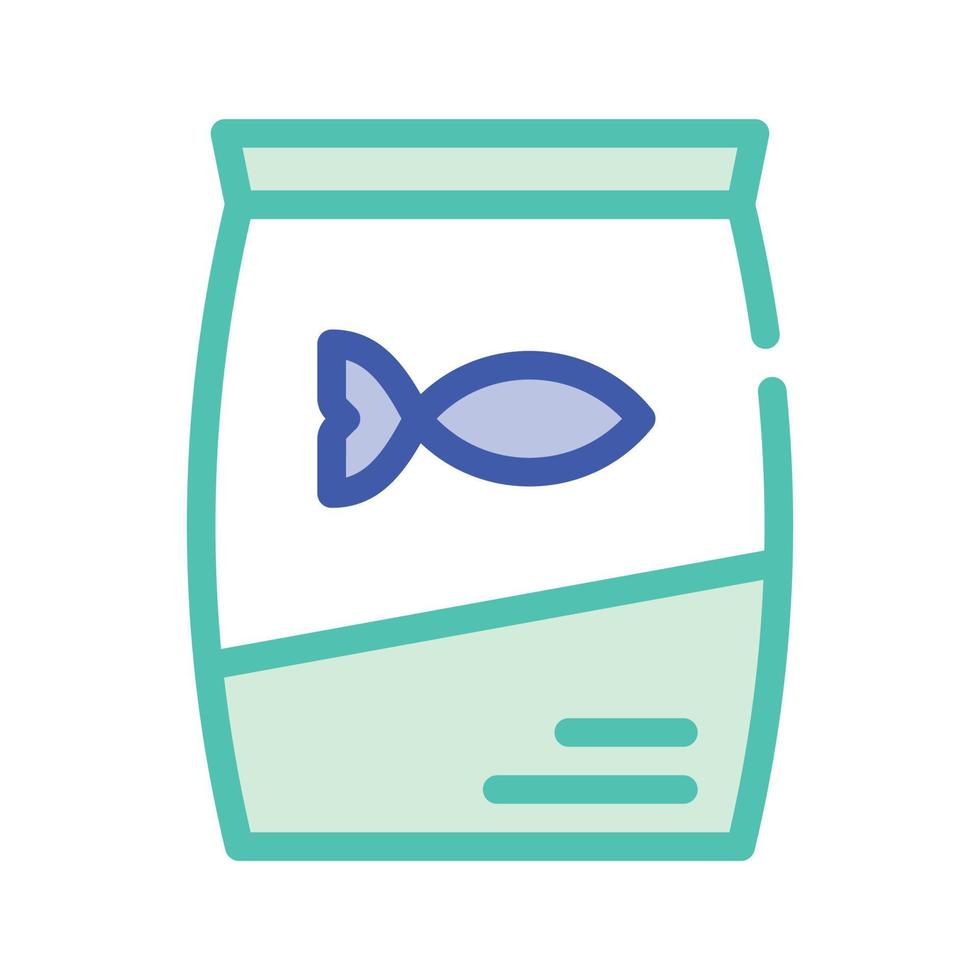 sac d'alimentation de poisson pour illustration vectorielle d'icône de couleur de chat vecteur