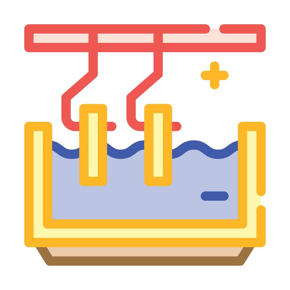 illustration isolée de vecteur d'icône de couleur de bain galvanique