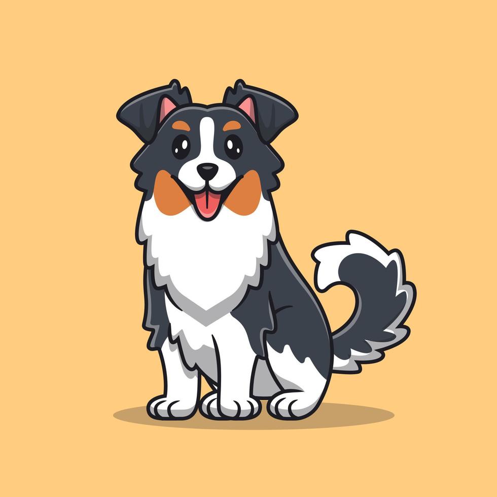 illustration d'icône vectorielle de dessin animé mignon chien de berger australien. concept d'icône de chien animal isolé vecteur premium. style de dessin animé plat