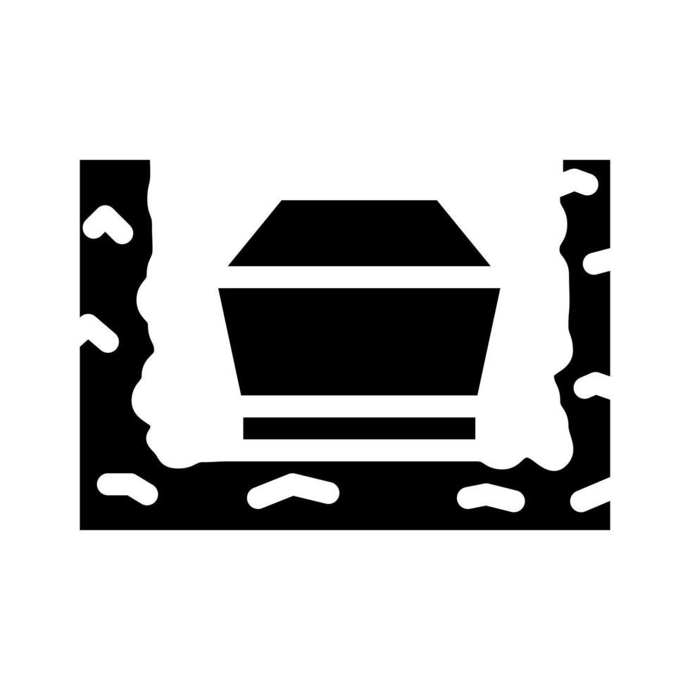 cercueil dans le sol glyphe icône illustration vectorielle vecteur