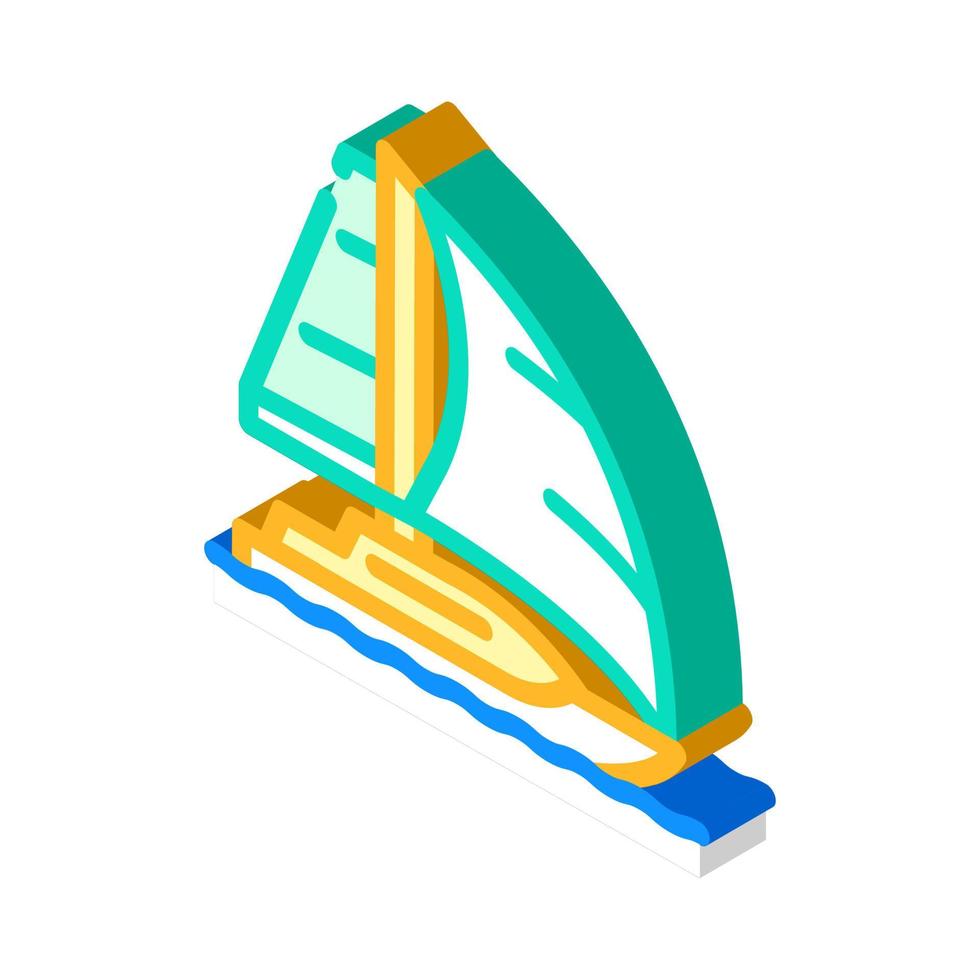 illustration vectorielle d'icône isométrique de transport maritime de yacht vecteur
