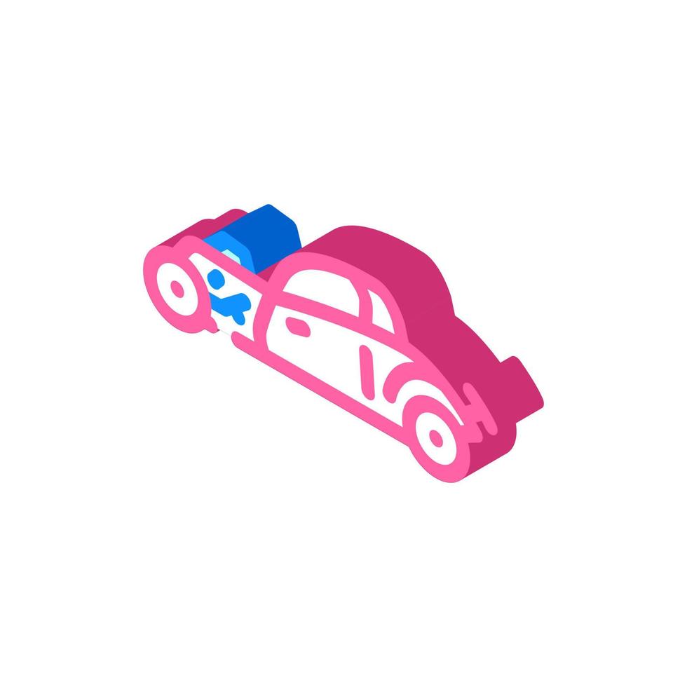 illustration vectorielle d'icône isométrique de voiture hot rod vecteur