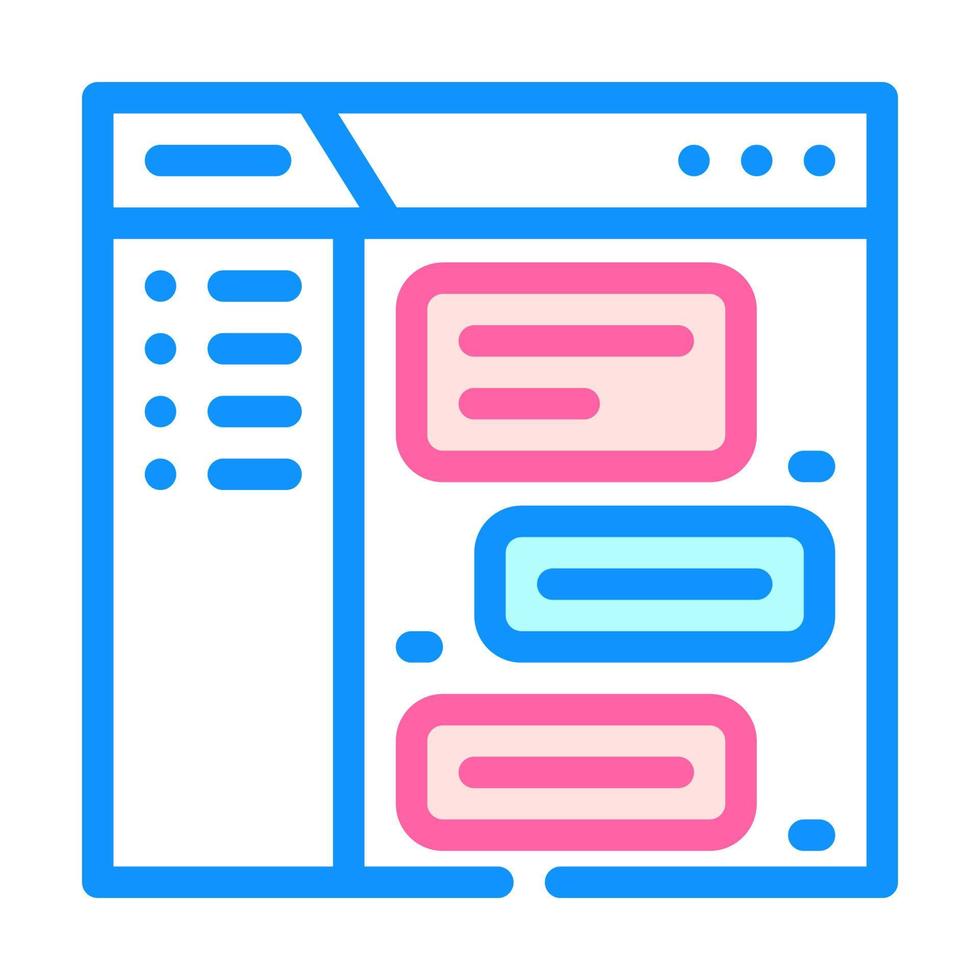 communication en ligne avec des collègues ou des partenaires couleur icône illustration vectorielle vecteur