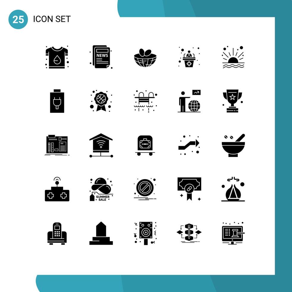 25 icônes créatives signes et symboles modernes d'oeufs de discours de mer présentation affaires éléments de conception vectoriels modifiables vecteur