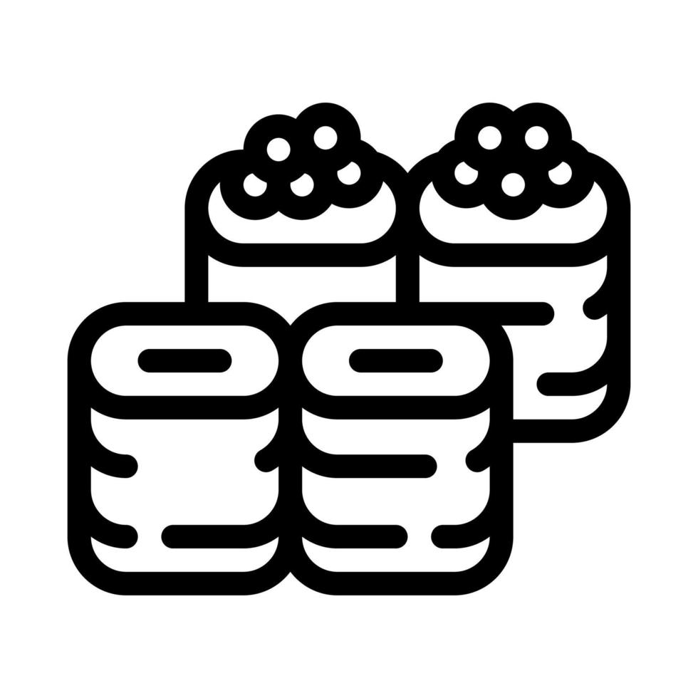 illustration de contour vectoriel icône assortiment de rouleaux de sushi