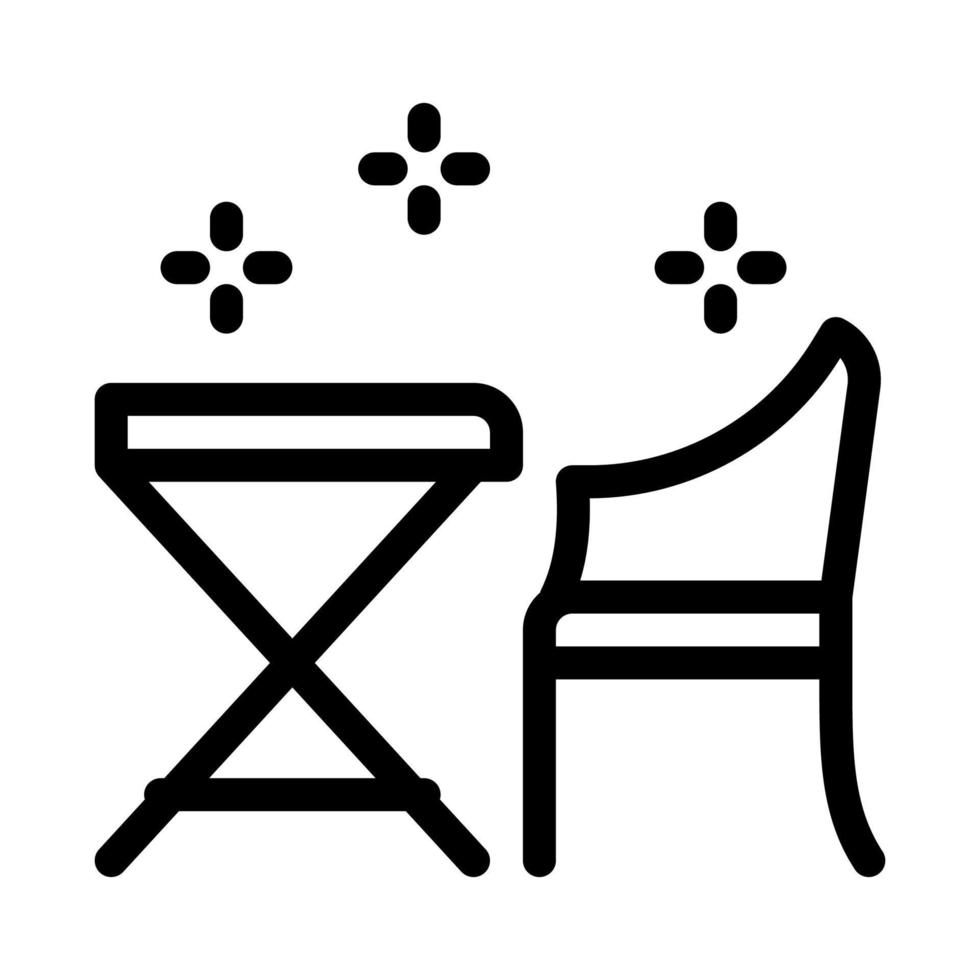 illustration de contour vectoriel icône table et chaise