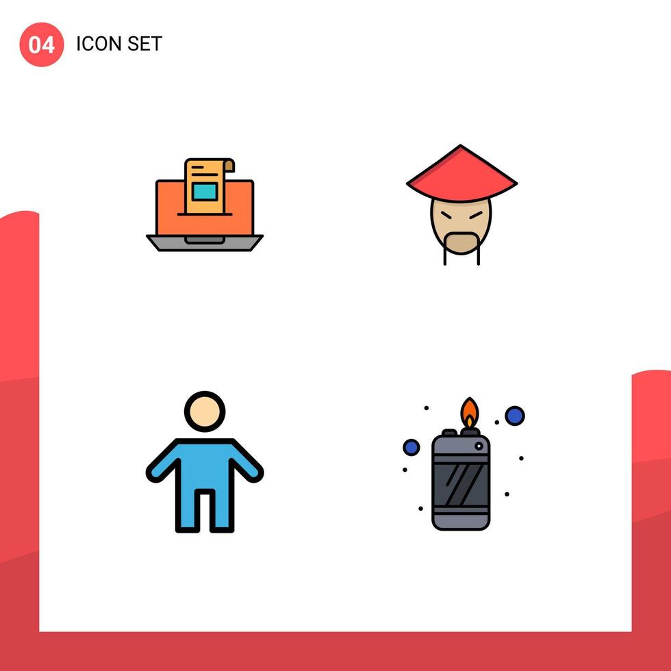 ensemble de 4 symboles d'icônes d'interface utilisateur modernes signes pour e-mail chine mail mail chinois éléments de conception vectoriels modifiables vecteur