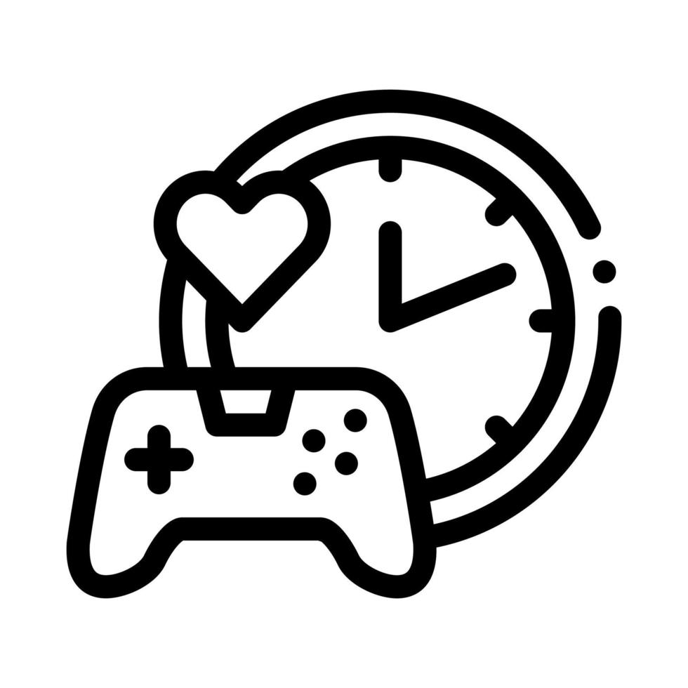 jeu jouant amour temps icône vecteur contour illustration