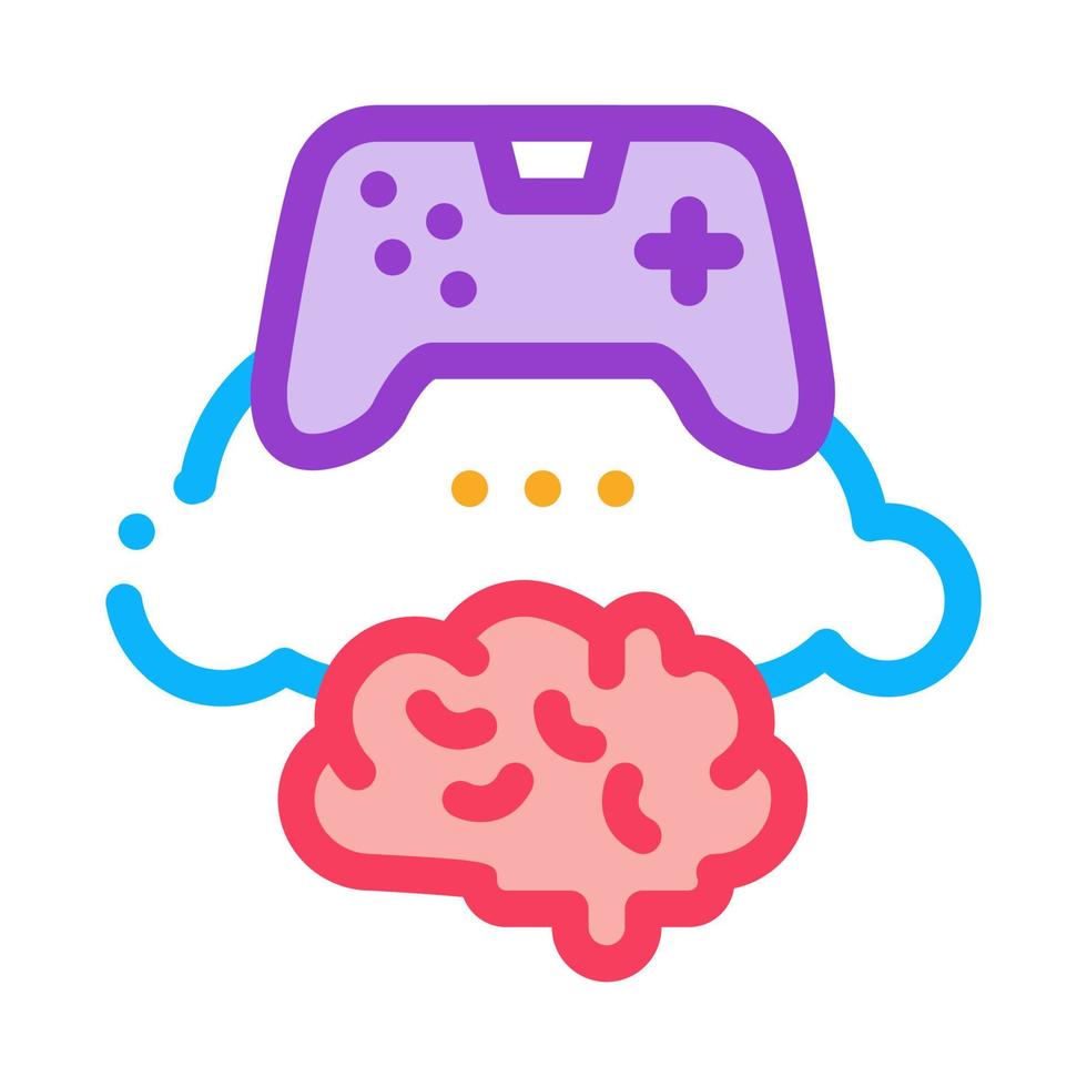 cerveau de jeu et illustration de contour vectoriel icône nuage