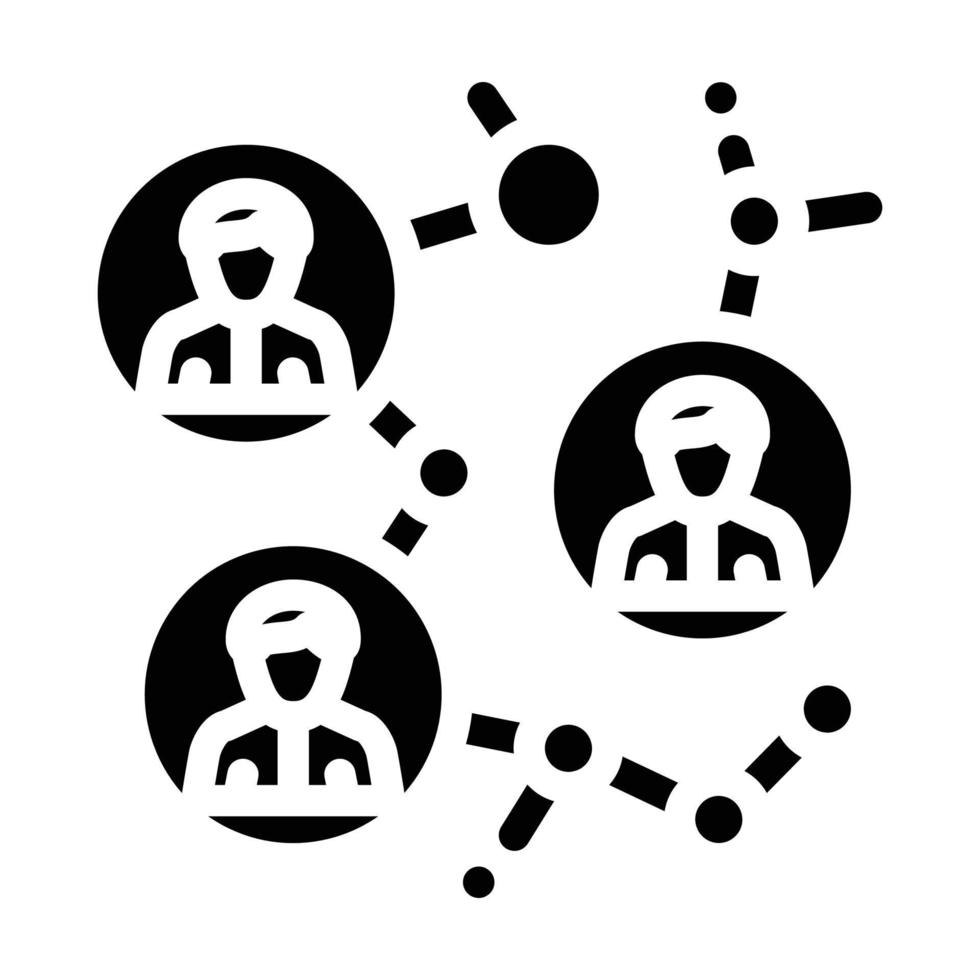 illustration vectorielle d'icône de glyphe de consultant en affaires de mise en réseau vecteur