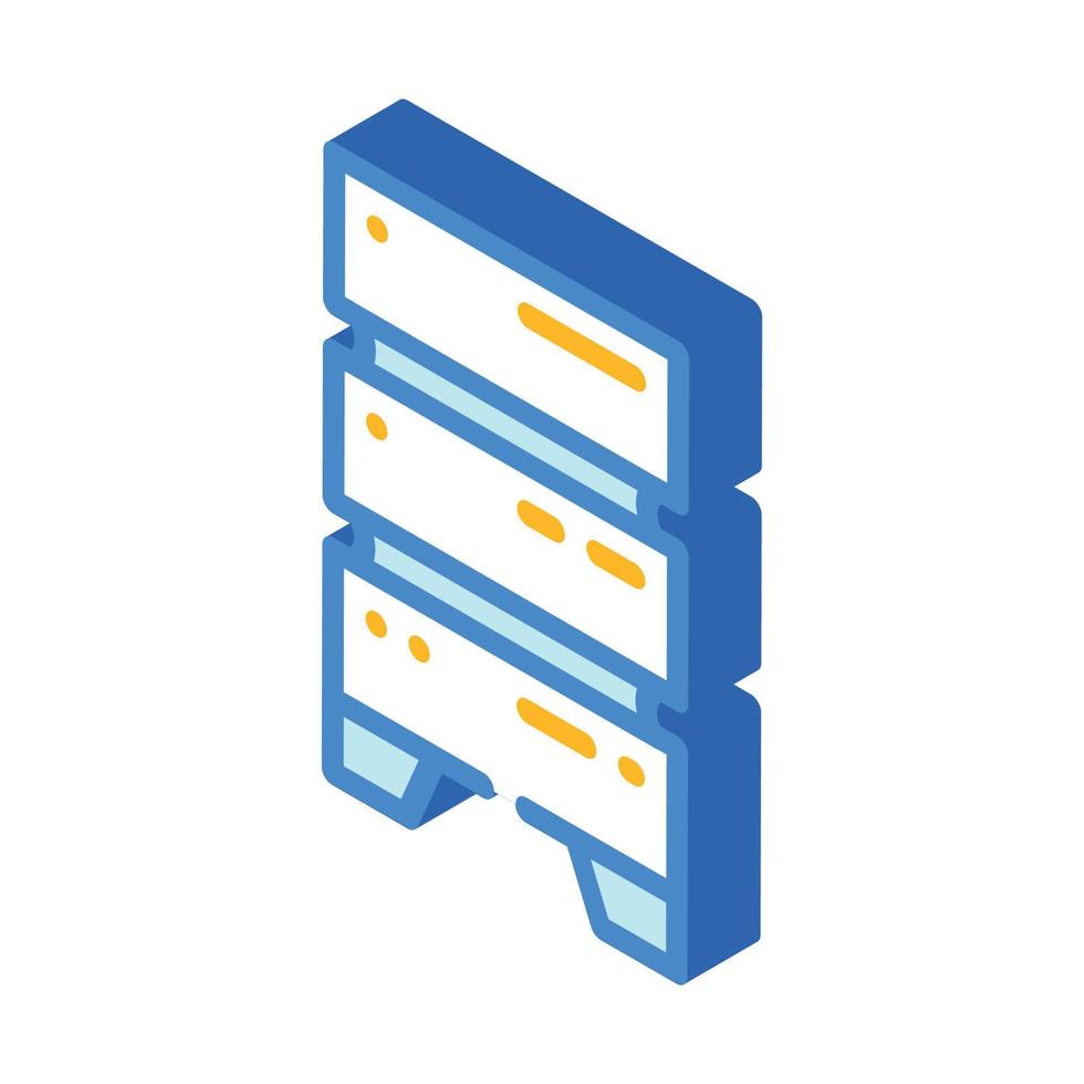 serveur de centre de données pour illustration vectorielle d'icône isométrique de fichier de stockage vecteur