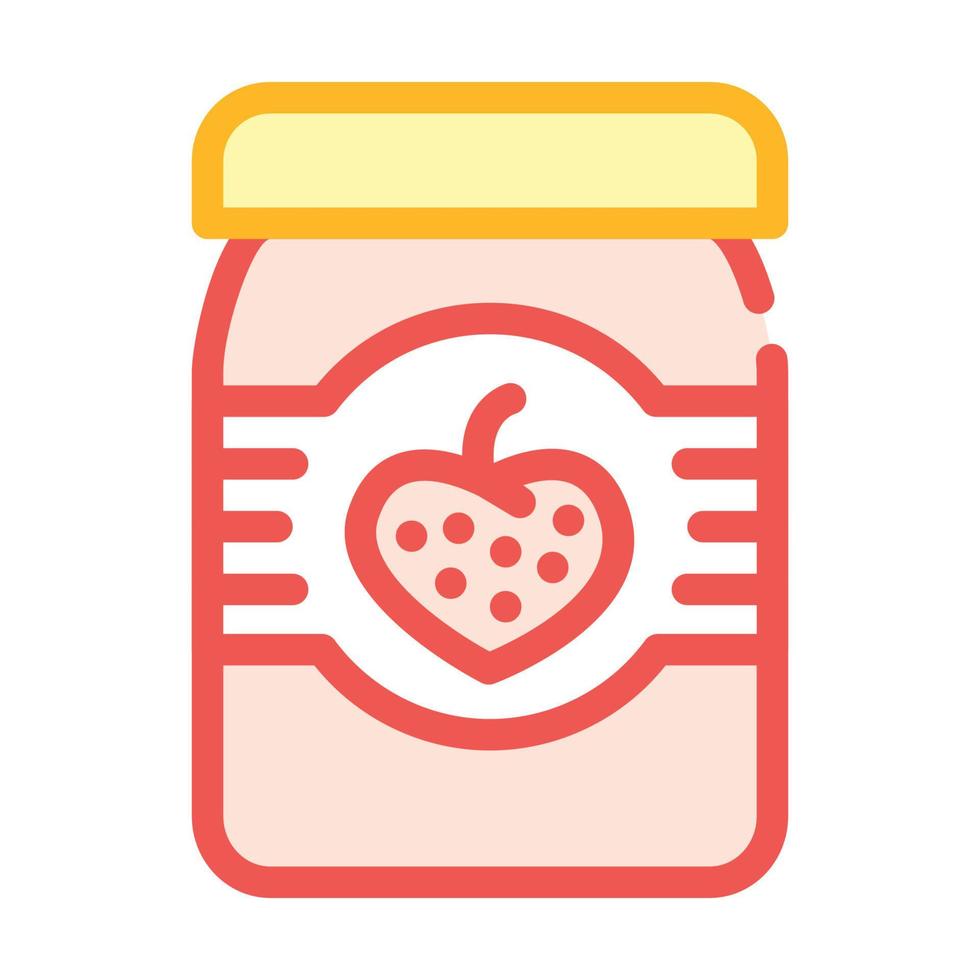 illustration vectorielle d'icône de couleur de pot de confiture de fraises vecteur