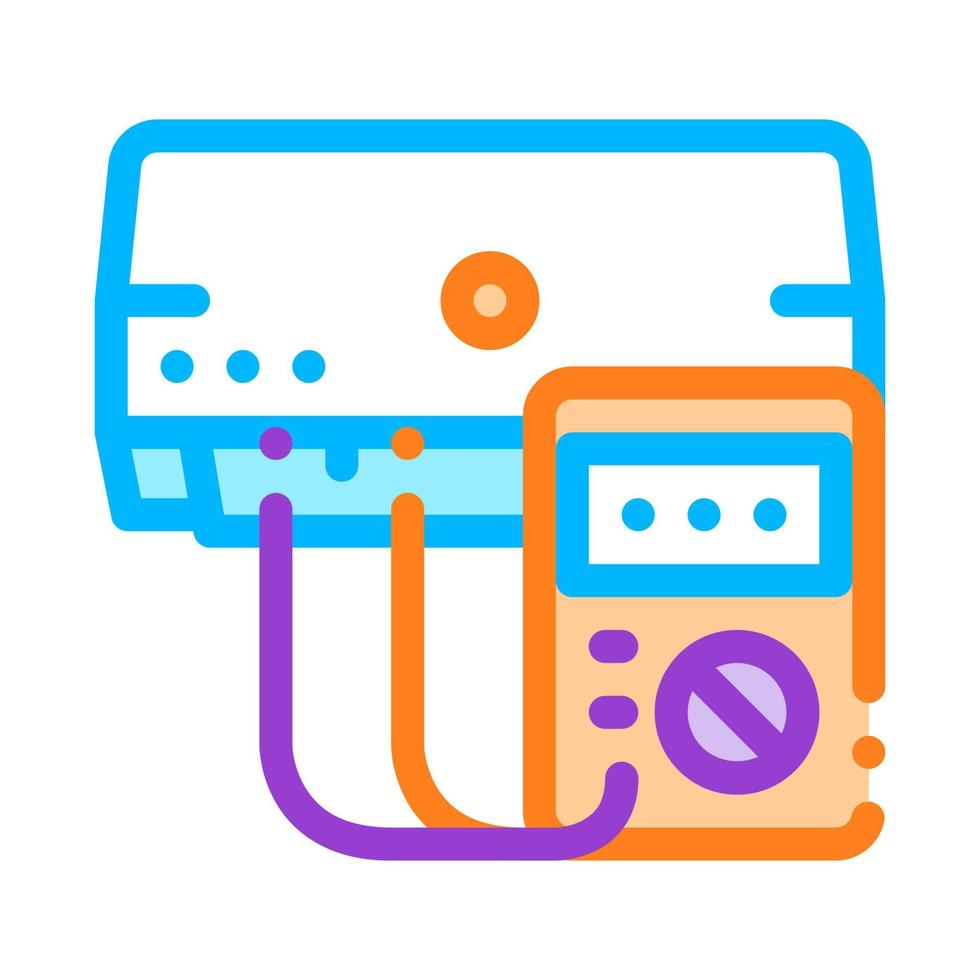 icône de fine ligne de vecteur de système de conditionneur de diagnostic