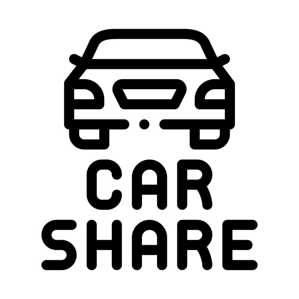 illustration de contour vectoriel icône de partage de voiture