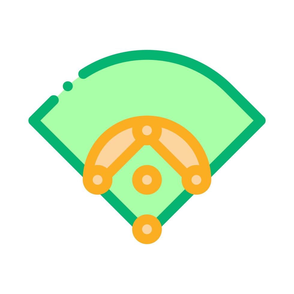 illustration de contour vectoriel icône terrain de baseball
