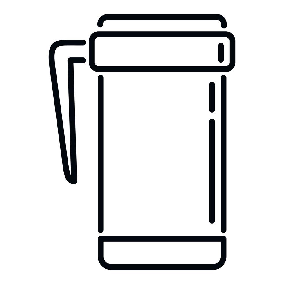 vecteur de contour d'icône de tasse de café thermo. tasse réutilisable