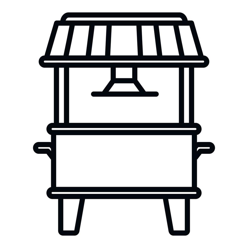 vecteur de contour d'icône de machine à maïs. vendeur de nourriture