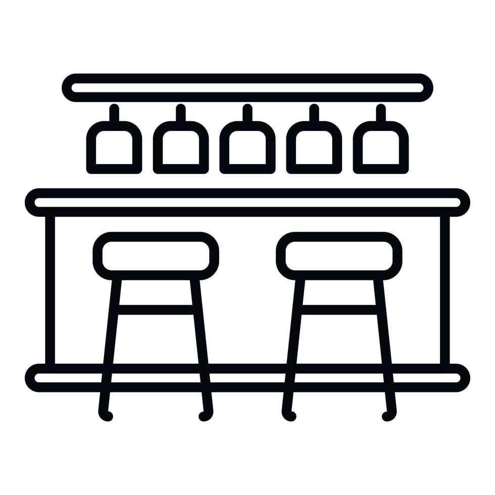 vecteur de contour d'icône de compteur de bar d'alcool. table de café