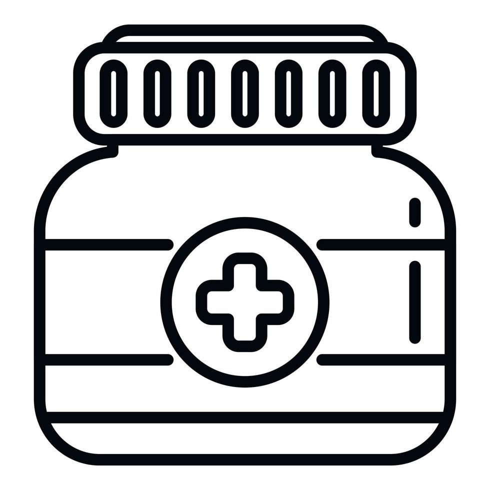vecteur de contour d'icône de bouteille médicale. toux gorge