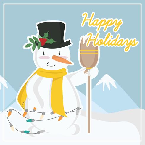 Illustration de bonhomme de neige mignon Vector