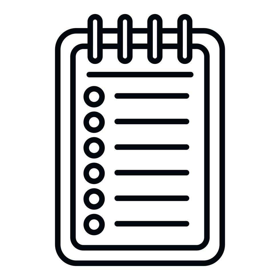 vecteur de contour d'icône de bloc-notes. temps de la personne