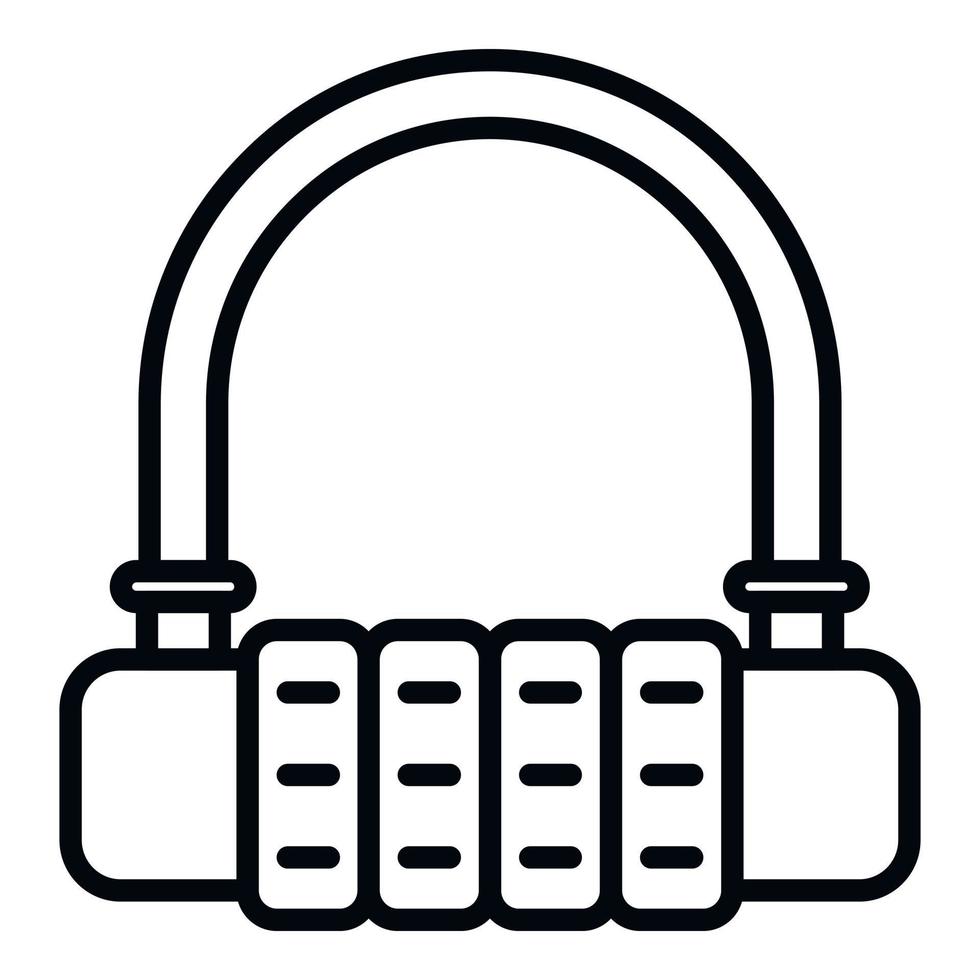 vecteur de contour d'icône de cadenas de vélo de chiffrement. protection des données