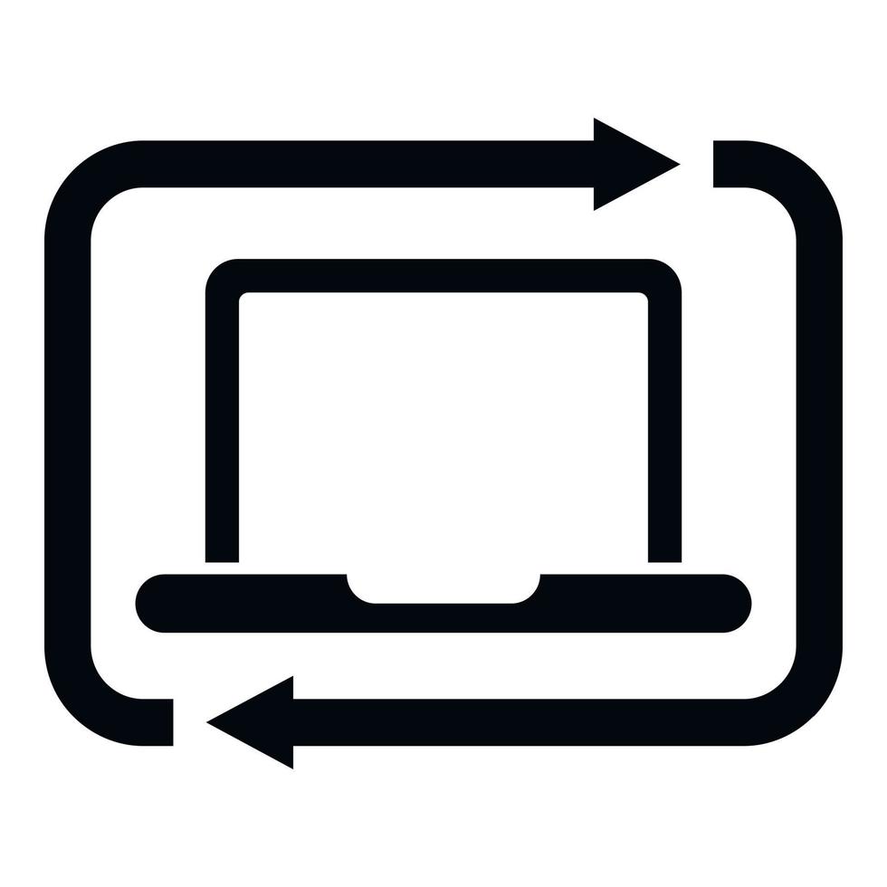 vecteur simple d'icône de sauvegarde d'ordinateur portable. nuage de données
