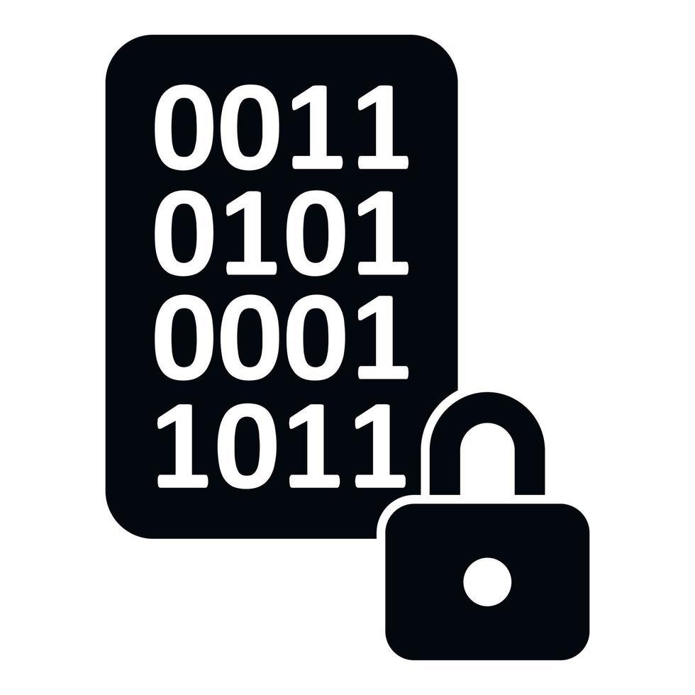vecteur simple d'icône de numéro de données de chiffrement. code de verrouillage