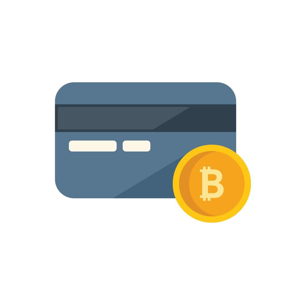 vecteur plat d'icône de carte de crédit. argent bitcoin