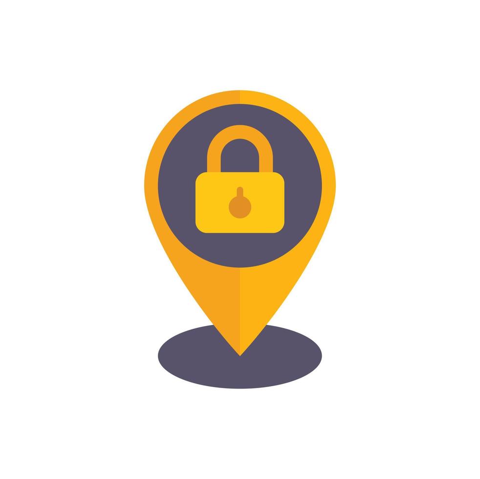 vecteur plat d'icône de confidentialité de localisation. protection des données