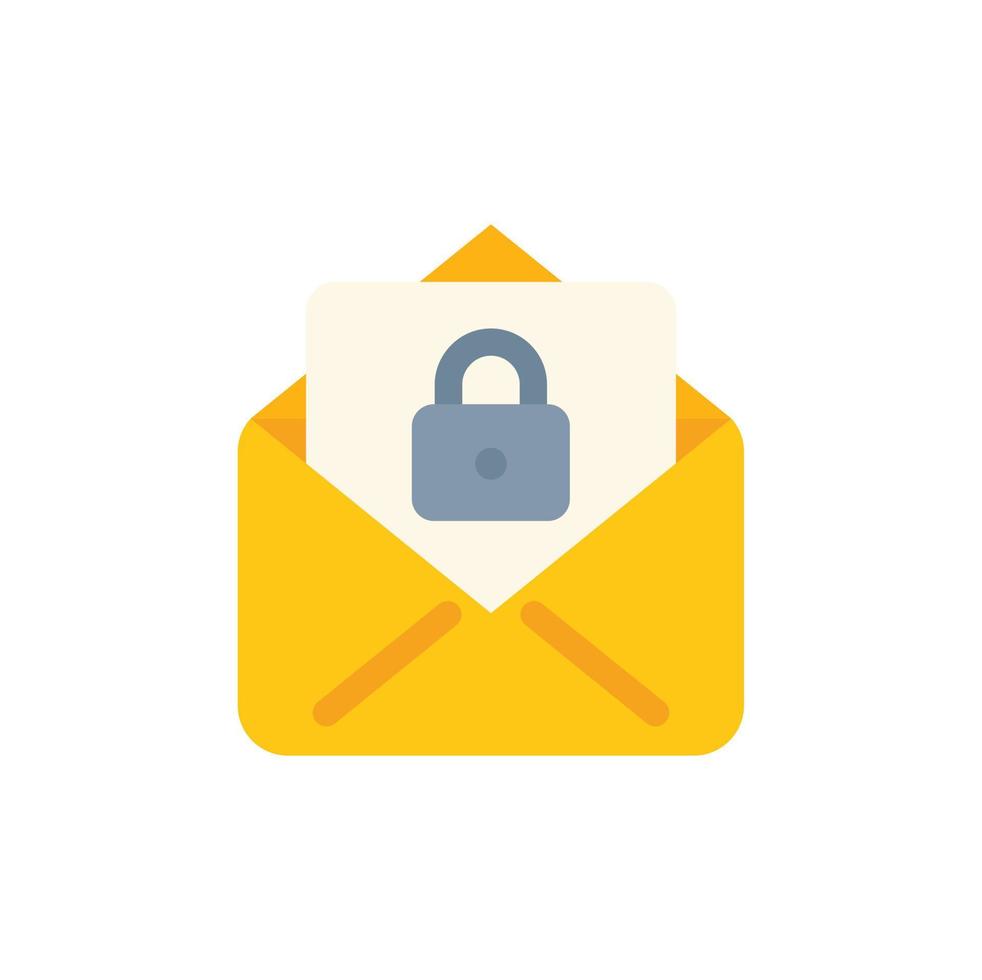 vecteur plat d'icône de confidentialité de messagerie. protection des données