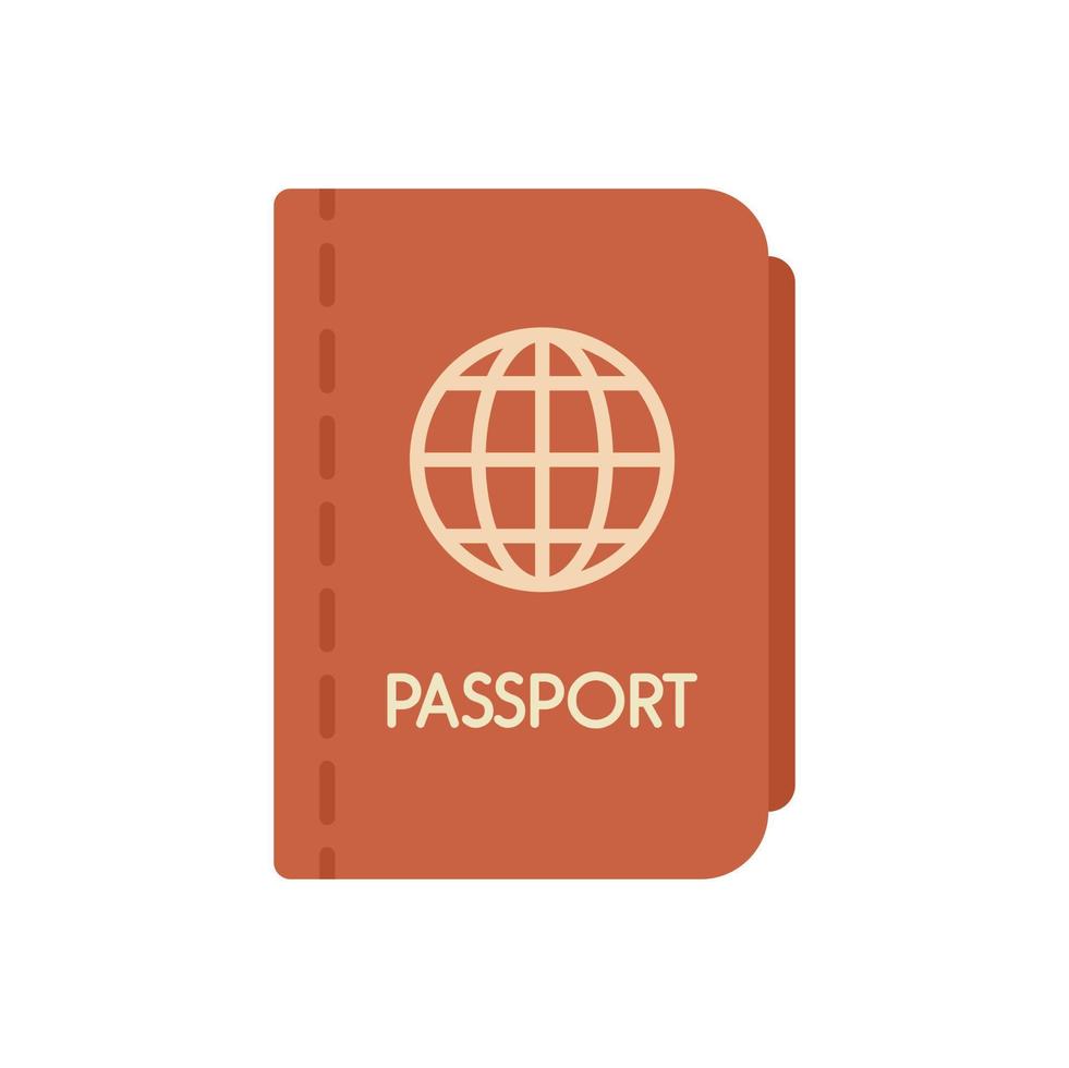 vecteur plat d'icône de passeport. transfert de vol