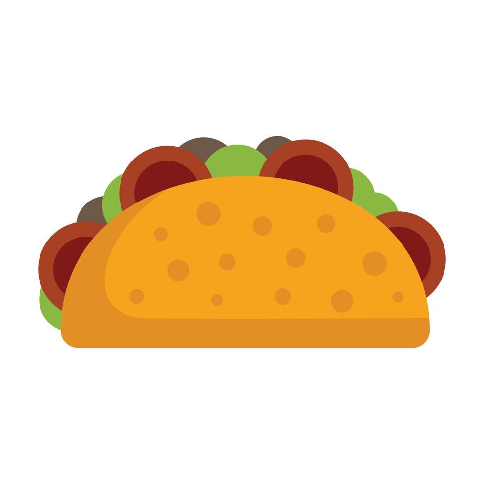 vecteur plat icône taco enfant. nourriture mexicaine