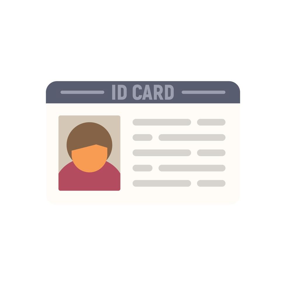 vecteur plat d'icône de carte d'identité de personne. accès par badge