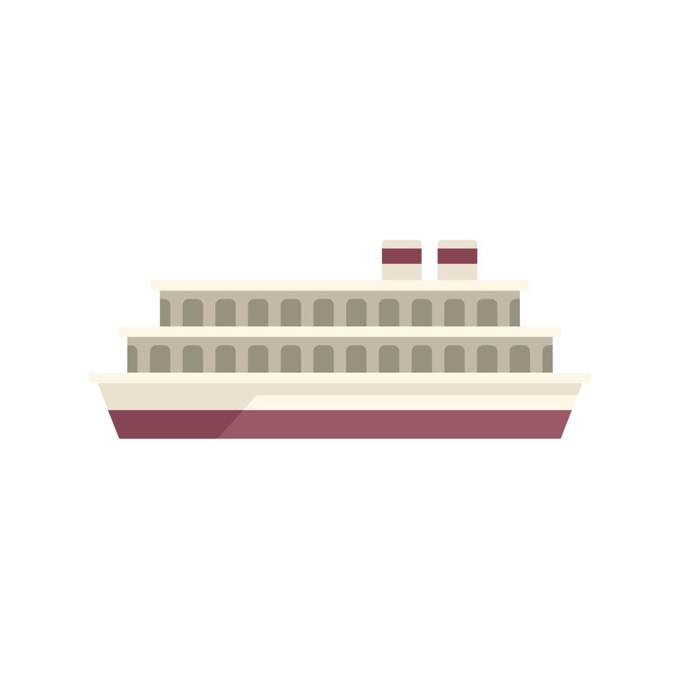 vecteur plat d'icône de ferry de transport de voiture. bateau fluvial