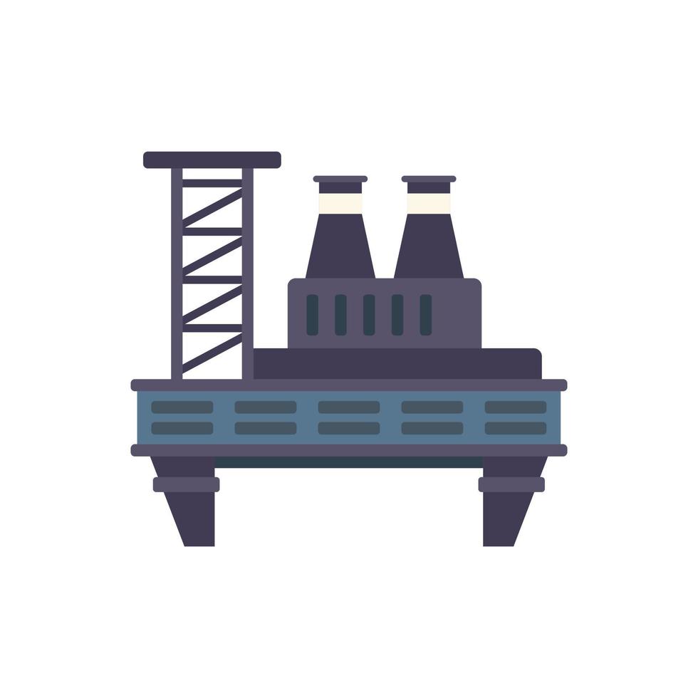 vecteur plat d'icône de plate-forme océanique. plate-forme gazière