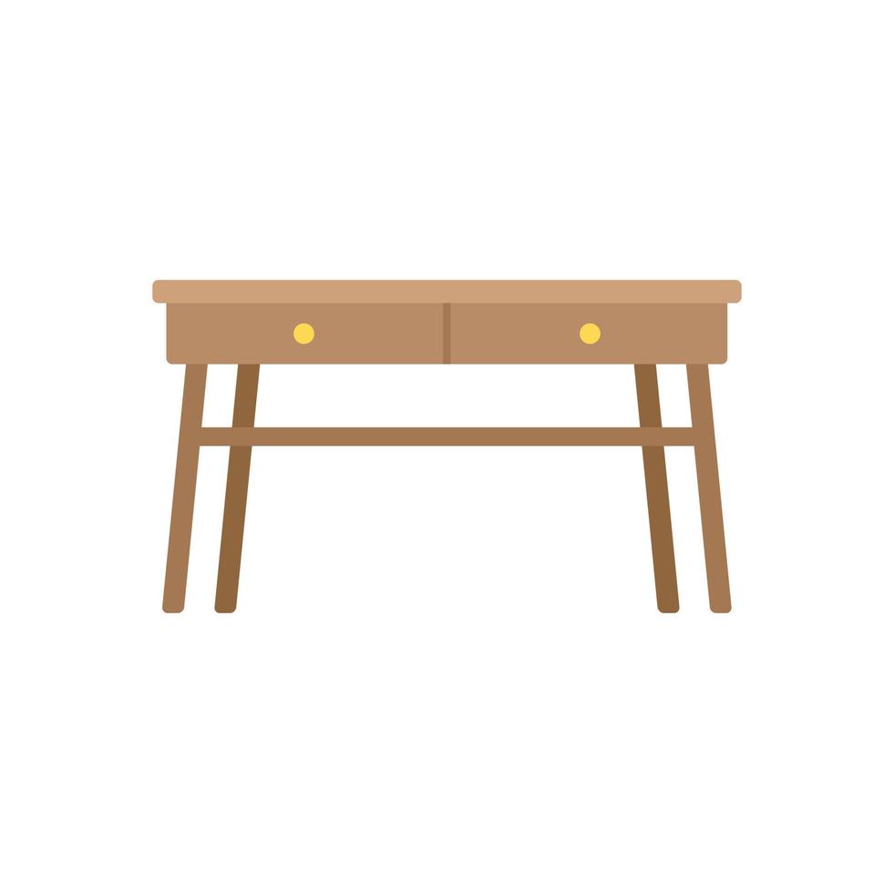 vecteur plat d'icône de table de pique-nique. bureau en bois